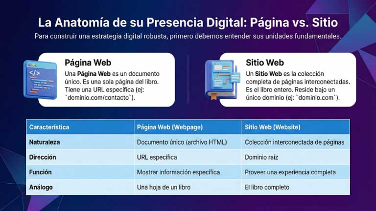 imagen Diferencia entre Página web y Sitio web
